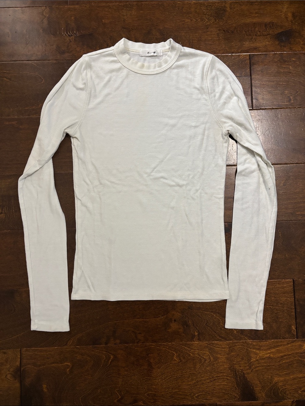 JOAH BROWN Long Sleeve Ribbed Tee size Medium / Large White